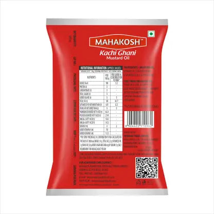 Mahakosh Kacchi Ghani Pure Mustard Oil Pouch (Sarsher Tel)  (850 g)